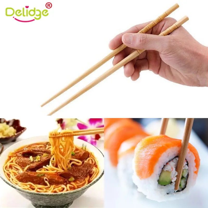 

Handmade Natural Bamboo Chopsticks Healthy Wood Chinese Carbonization Chop Sticks Reusable Hashi Sushi Food Stick Gift Tableware