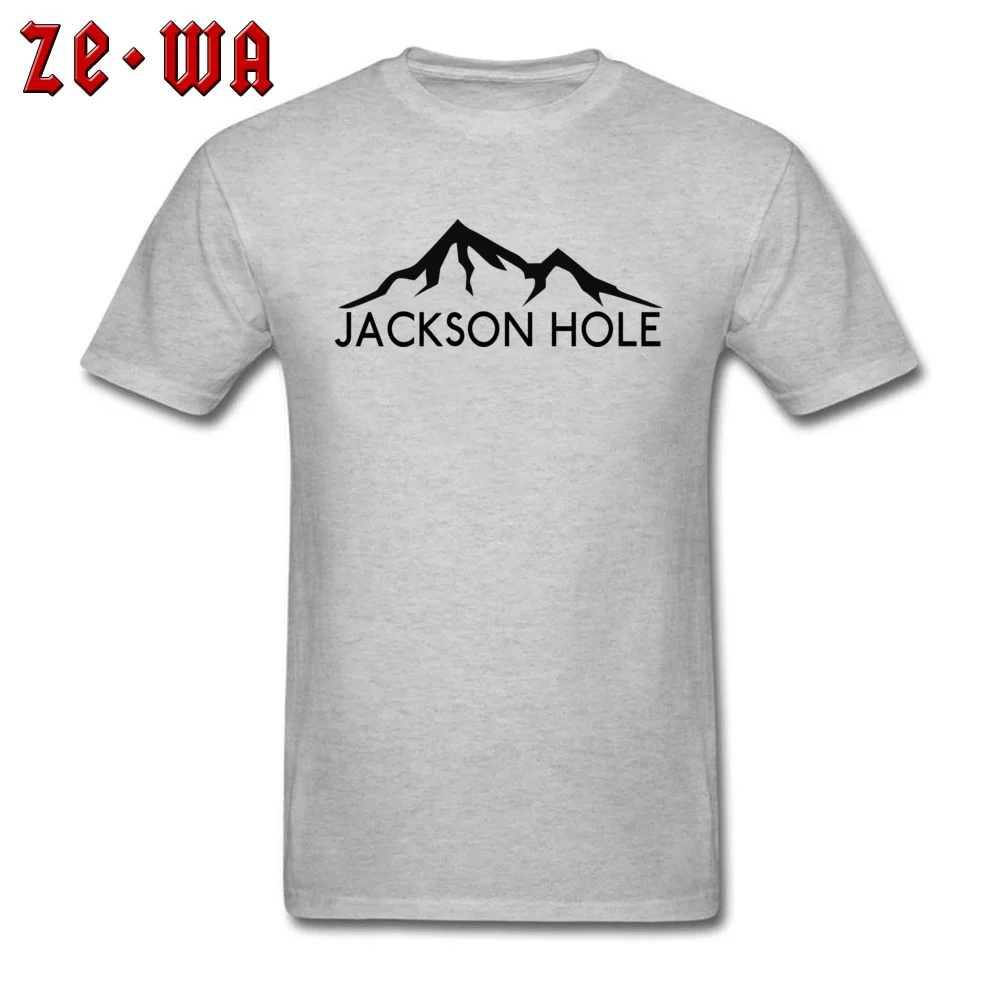 Custom Faddish Short Sleeve Party T Shirt All Cotton Crew Neck Men's Tops & Tees Personalized T-shirts Summer Drop Shipping SKIING JACKSON HOLE WYOMING SKI SKIER SNOWBOARDING grey