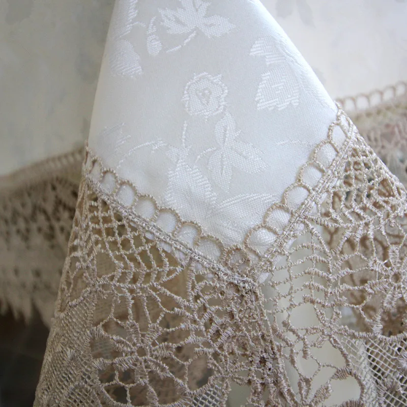  Proud Rose Lace Table Cloth Table Cover Wedding Decoration European Embroidery Tea Table Cloth Lace