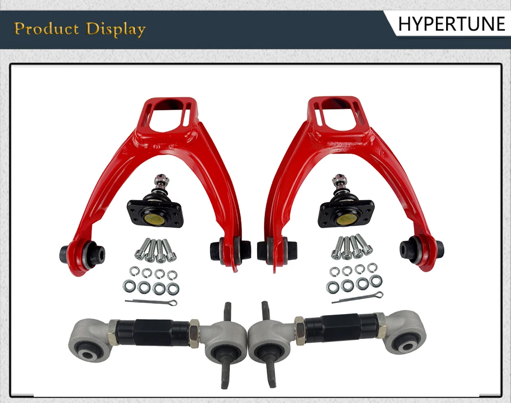 Hypertune-передний верхний рычаг управления труба Развал Комплект для 96-00 CIVIC LX DX EK EJ трубчатые+ 92-00 Регулируемые задние развал руки