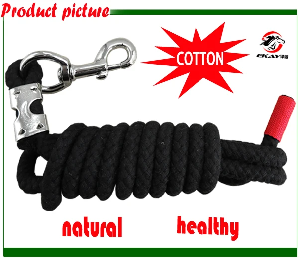 

Free shipping cotton horse lead rope,14MM thick cotton rope,100 gram big bolt snap. Natural ,soft,comfortable(RRP1005)