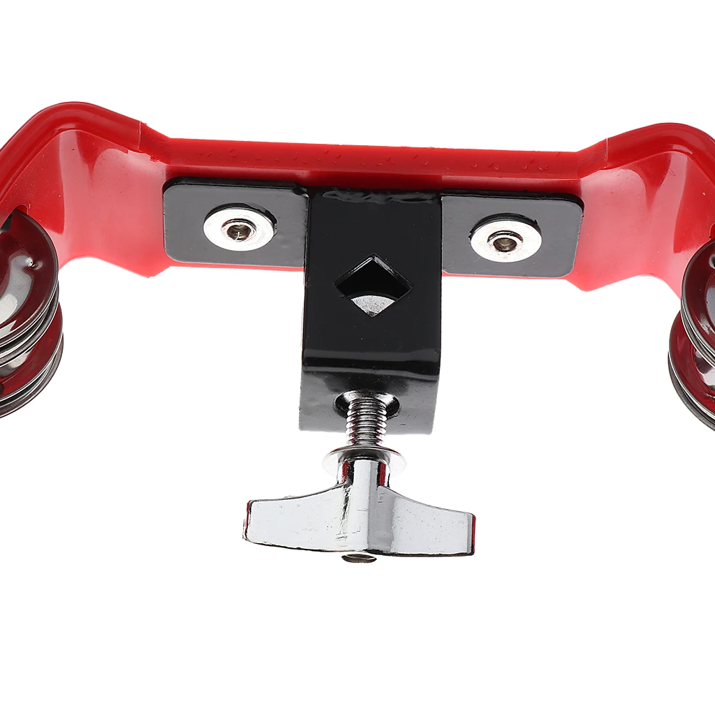 Tambourine Rattle Percussion with Clip Holder for Stage Performance Accompaniment