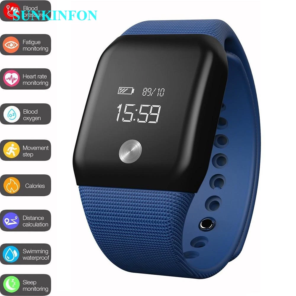 A102 Sports Smart Wristband Bracelet Watch Blood Oxygen Pedometer Heart