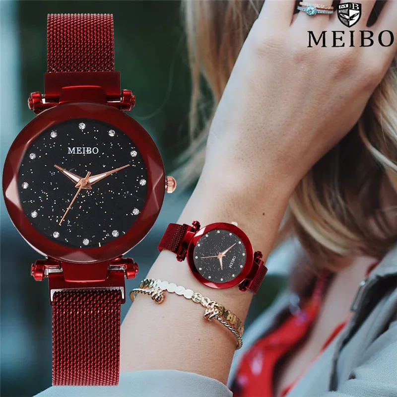 

MEIBO Ladies Watch Casual Quartz Stainless Steel New Strap Watch Analog Women Watches Top Brand Luxury Relojes De Mujer Uhren