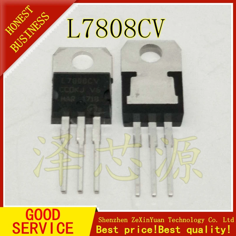 

100pcs/lot L7808 L7808CV LM7808 KA7808 TO220 Regulator