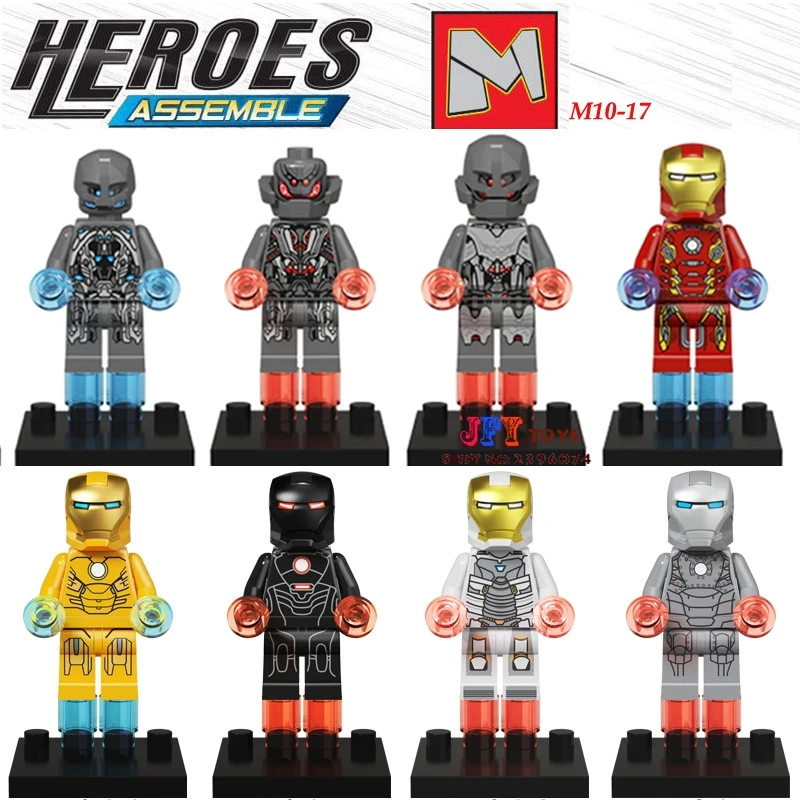 Single Sale superhero Iron Man Mark I Iron Patriot Ultron building blocks model bricks toys for