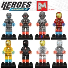 Single Sale superhero Iron Man Mark I Iron Patriot Ultron building blocks model bricks toys for