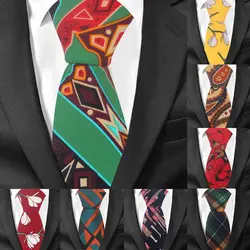 Новый галстук с цветочным принтом для мужчин и женщин узкий галстук для свадьбы повседневные мужские галстуки классические костюмы Тонкий