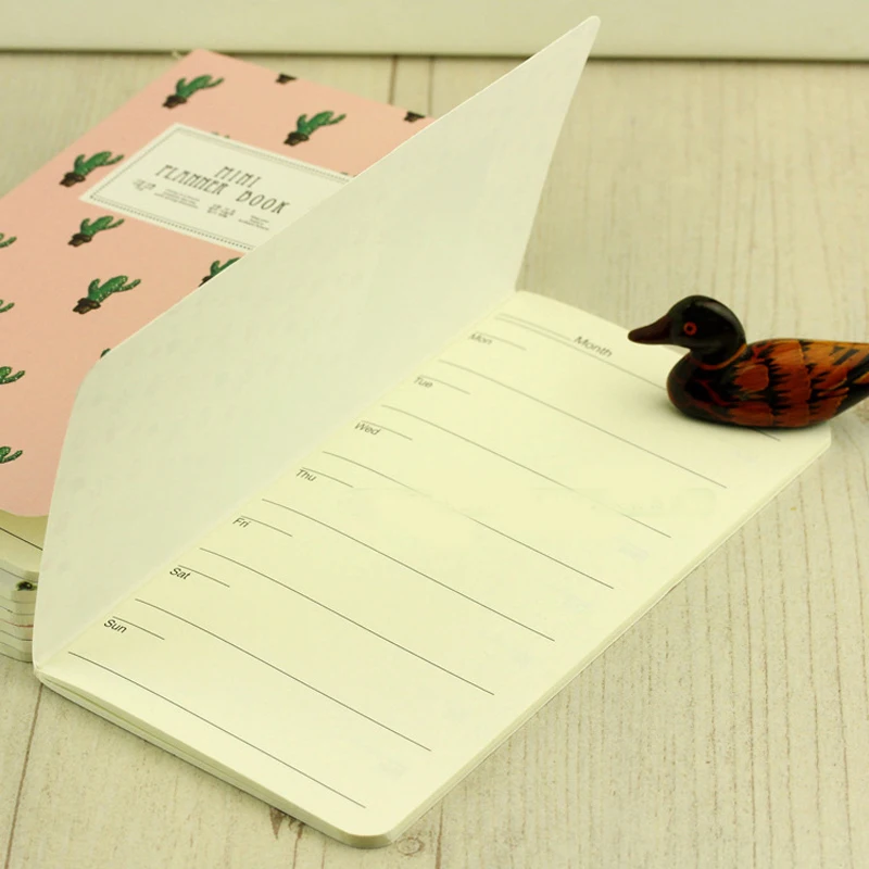 Ежемесячный Планировщик записная книжка журнал мини Фламинго винтажный кадерно размораживатель блокнот альбом Libretas маленький школьный флаг книга