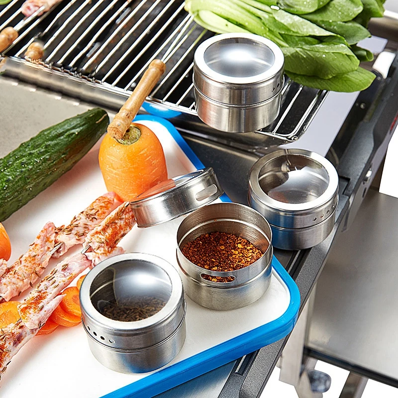 

Spice Stainless Steel Tin Magnetic Jar Storage Container Pepper Seasoning Condiment Spicy Bottle Portable Outdoor Camping Picnic