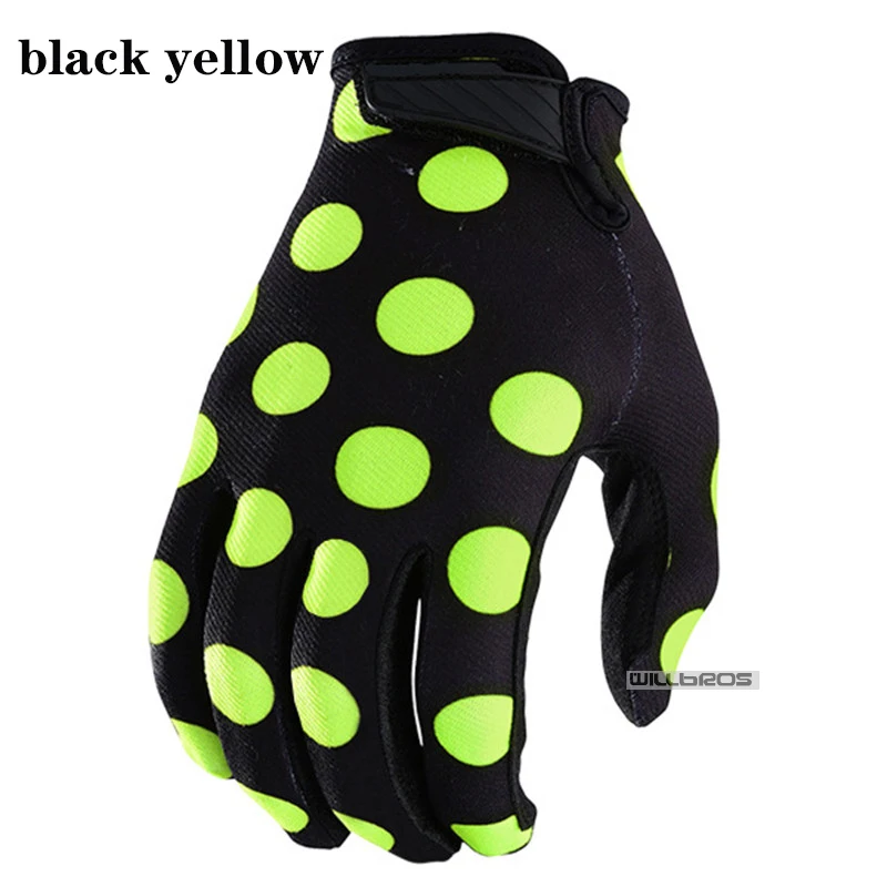 

Motorcycle Dirt Bike Racing GP ATV Bike Glove Air Checker Gloves Polka Dot Black/Fluor Yellow