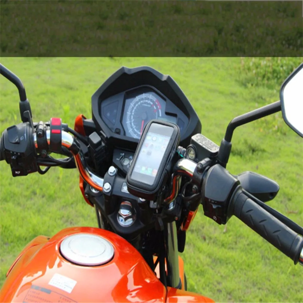 Car Motorcycle Mount Holder 360 Degree Rotary Design Gps Navigation Holder Waterproof Case Bag Handlebar Mount for Mobile Phone