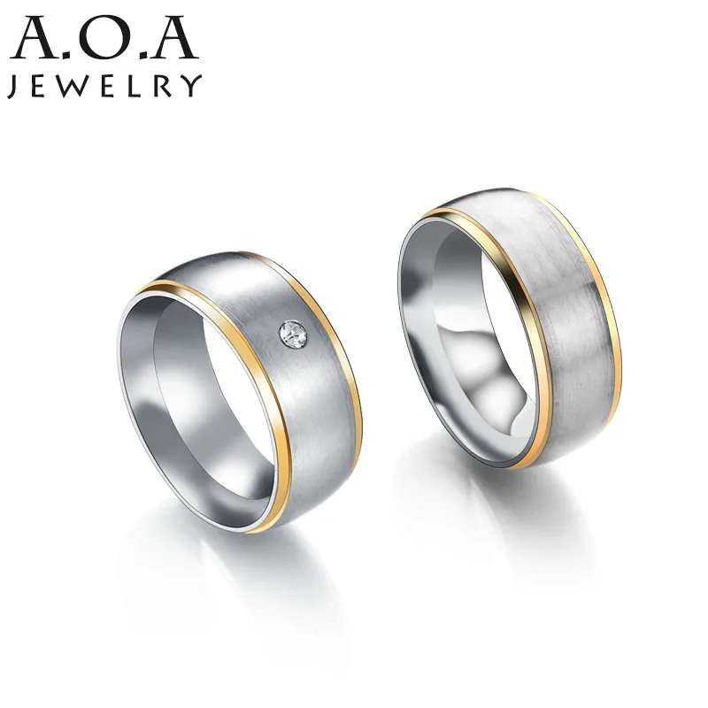 hot sale stainless steel simple couples rings set gold steel color trim love promise rings - Simple Wedding Ring Sets hot sale stainless steel simple couples rings set gold steel color trim love promise rings - Simple Wedding Ring Sets