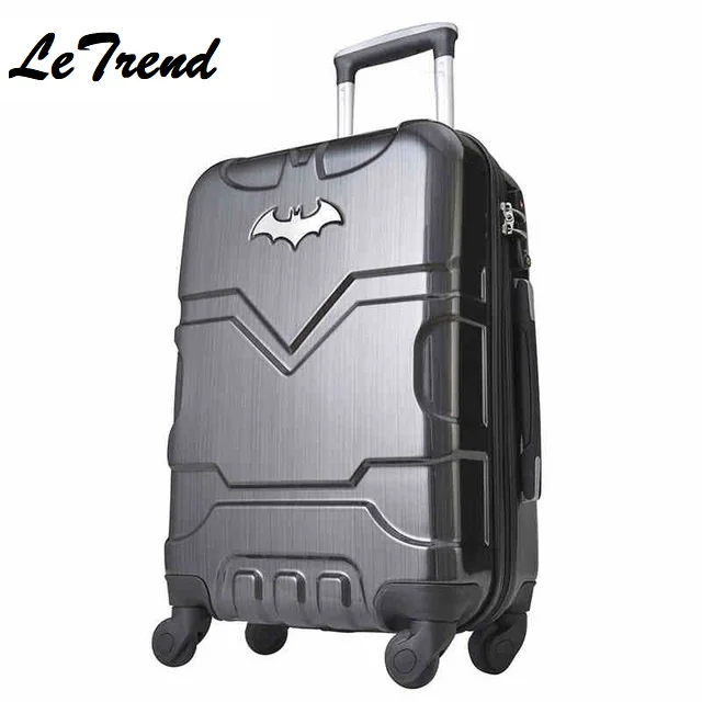 

LeTrend 20"24" 28" Inch Batman ABS +PC Luggage Boarding Password Hardside Luggage Rolling Trolley Suitcase For Hero Fans