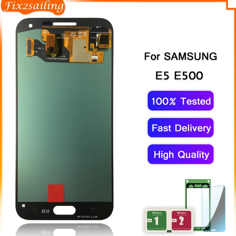 100% протестированный рабочий AMOLED ЖК дисплей сенсорный экран в сборе для Samsung Galaxy E5