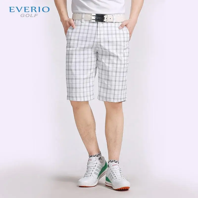 EVERIO новые мужские клетчатые дизайнерские спортивные шорты летние тонкие дышащие эластичные шорты для гольфа Размер 30~ 40 Мужская спортивная одежда для гольфа