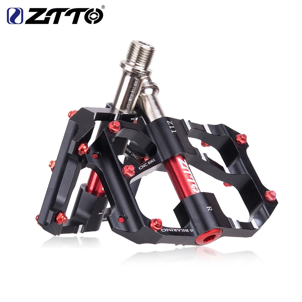 

ZTTO Mountain Bike Aluminum Alloy Ultralight 262g MTB Bicycle Pedal Alloy Hollow 4 Bearings Anti-slip Pedals Bicycle Accessories