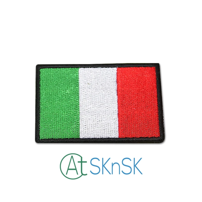 2 Pieces Italy Shield Flag Patch Embroidered Applique Iron On