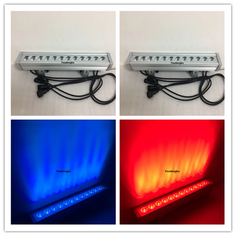 12 pieces waterproof 12*3W RGB 3in1 dmx wall washer led  IP65 facade outdoor led strip wall washer light