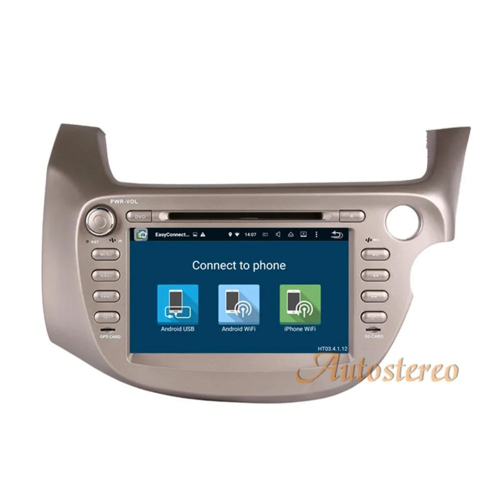 Excellent Car CD DVD player Android 7.1 16GB 2GB Car GPS navigation for Honda Fit RHD 2007-2013 radio mirror link mp3 video player Golden 5