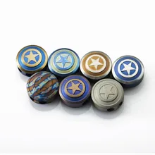 TC4 Titanium Alloy Beads Metal Charms EDC Shield For Bracelet Knife Rope Lanyards Accessories DIY Outdoor Tools Double Hole