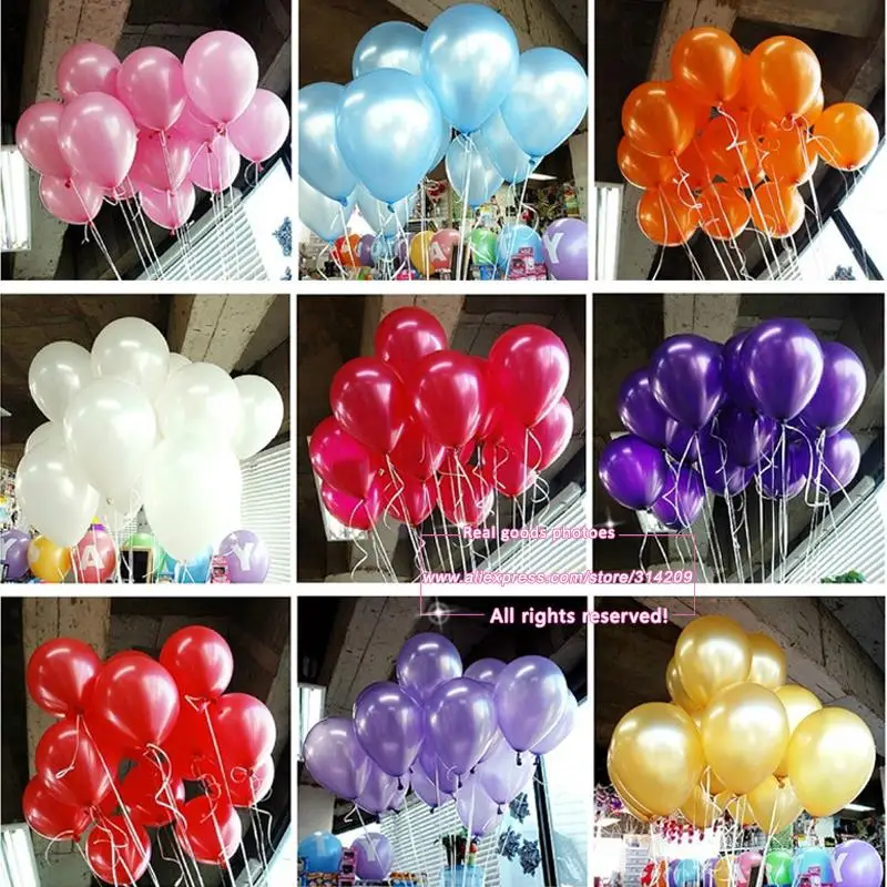 New 50pcs/lot 10inch 1.2g/pcs Latex Balloon Helium Thickening Pearl Celebration Party Wedding Birthday Decoration Balloon