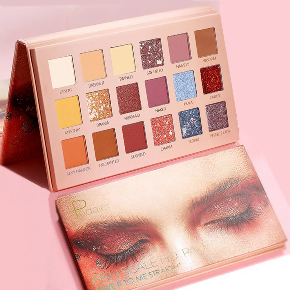 

New 18 Color Glitter Eyeshadow Pallete Matte Nude Pigment Eyeshadow Eye Makeup Palette Shimmer Pearl Brown Blue Women Eye Shadow