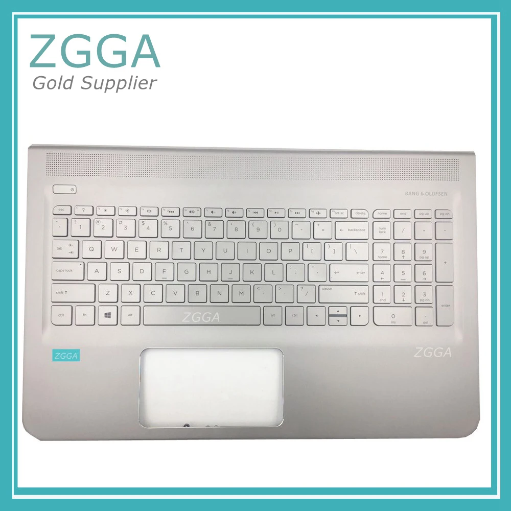 Натуральная КБ рамка для HP 15-ae 15-Ах Упор для рук с США клавиатура Подсветка отпечатков пальцев ноутбук отверстие В виде ракушки серебро ae021tx ae018tx