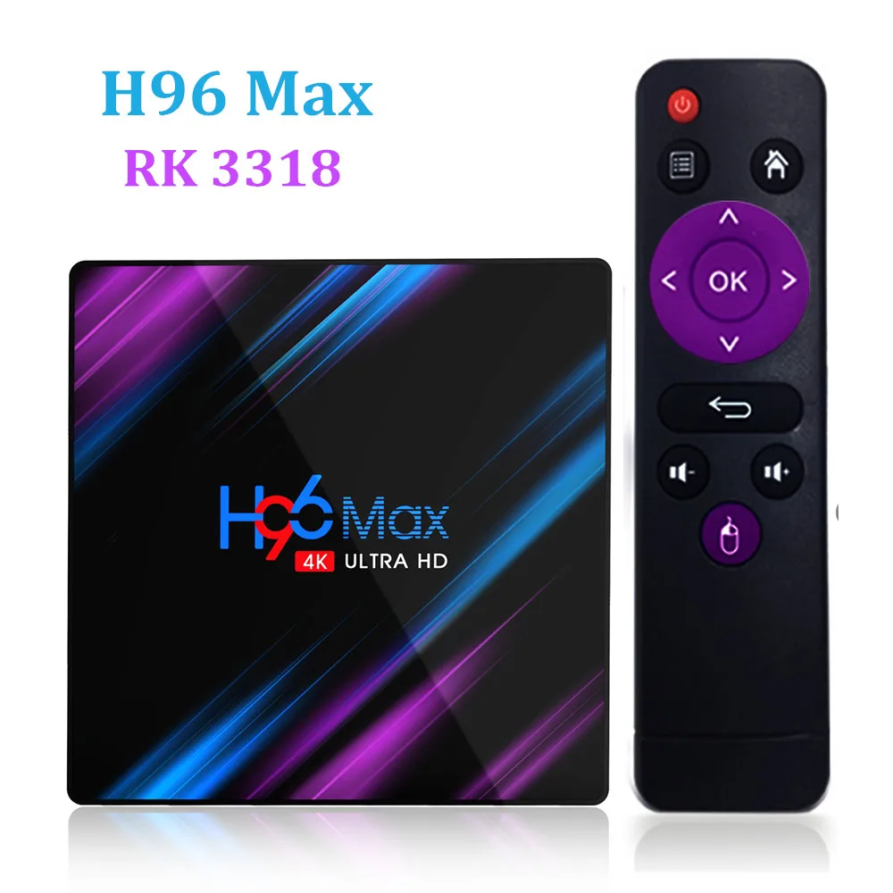 ТВ-приставка H96 MAX RK3318 Android 9 0 4 + 32/64 ГБ 2 4/5 ГГц Wi-Fi USB3.0 Bluetooth | Электроника
