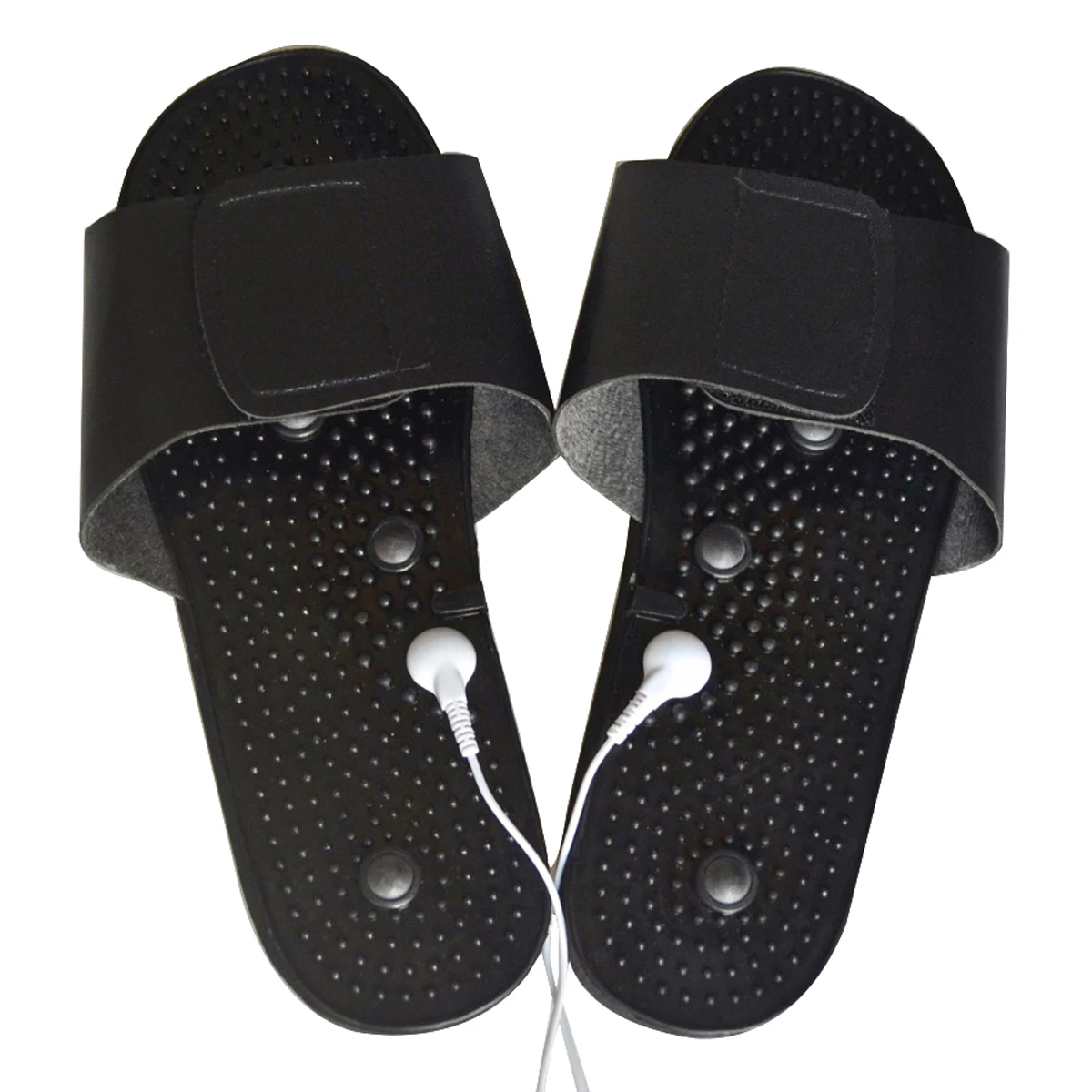 TENS Electrotherapy Massage Slipper Electric Rubber Slipper Acupuncture Muscle Feel For Body Health Care Black Color