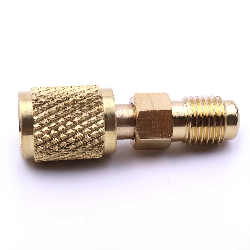 1 шт. латунный AC R12 R134a адаптер для система охлаждения кондиционер 1/4 &quotПапа SAE до