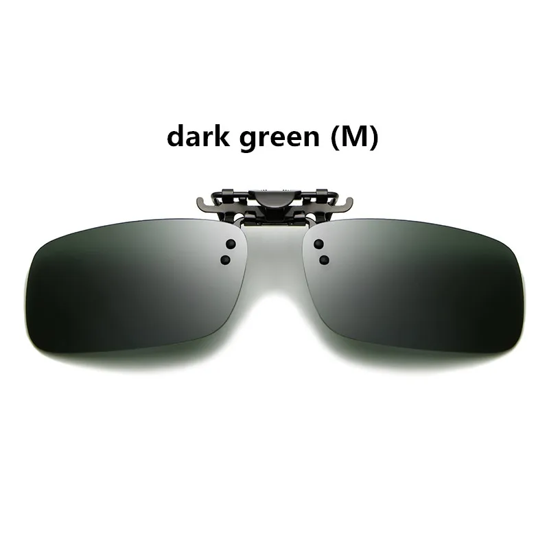 Супер светильник, поляризационные солнцезащитные очки, на зажиме, для дневного и ночного видения, для вождения, солнцезащитные очки, унисекс, аксессуары для очков, на зажиме, линзы - Цвет линз: dark green M