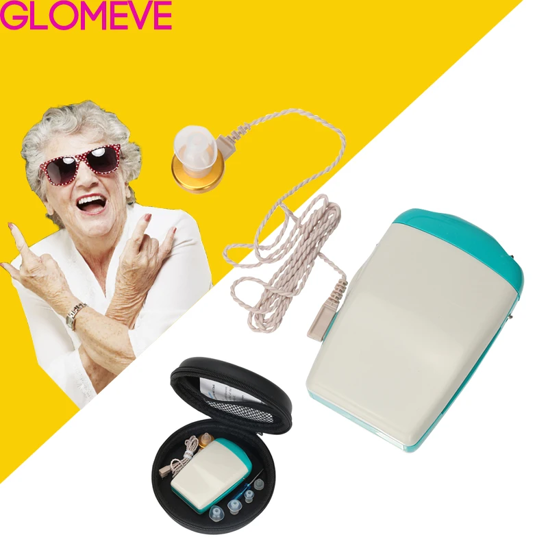 

Pocket Hearing Aid Sound Amplifier for Severe Hearing Loss Adjustable Voice Volume with Earplugs Ear Care Hearing Aid Machine