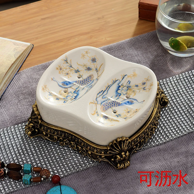 Vintage Ceramic Soap Dish Box Tray Holder Storage Plate Box Container Bath Shower Plate Box Bathroom Accessories 63 - Цвет: color13