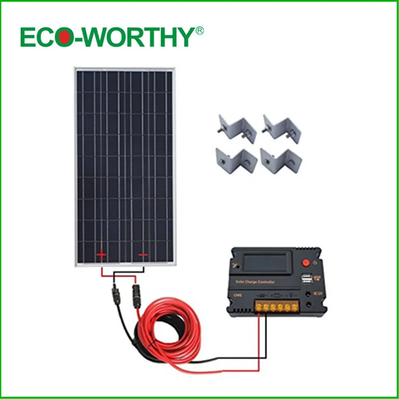 

USA UK Stock New 100W 12V Solar Panel with 20A CMG Temperature Controller for Home Off Grid Kits
