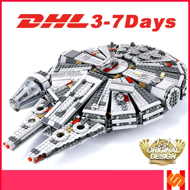 

Lepingly Compatible Legoing starwars sets 75105 Star wars Force Awakens Millennium falcon Compatible Building Blocks Toys 05007