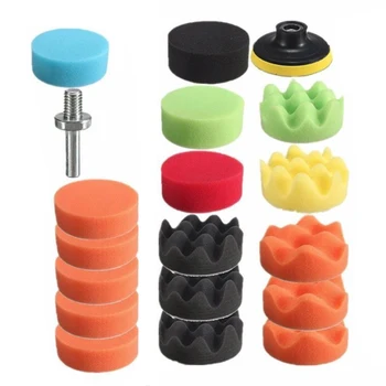 

19Pcs Car Cleaner Tool Polisher Sponge Pad 3inch Drill Adapter Polishing wheel Cleaning M10 Auto Accessories Compound Polishing