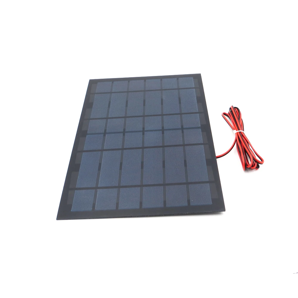 Панель солнечных батарей из поликристаллического кремния 6 в 10 Вт с удлинительным кабелем 200 см DIY 12 в модуль зарядного устройства для аккумуляторов мини-игрушка для солнечных батарей