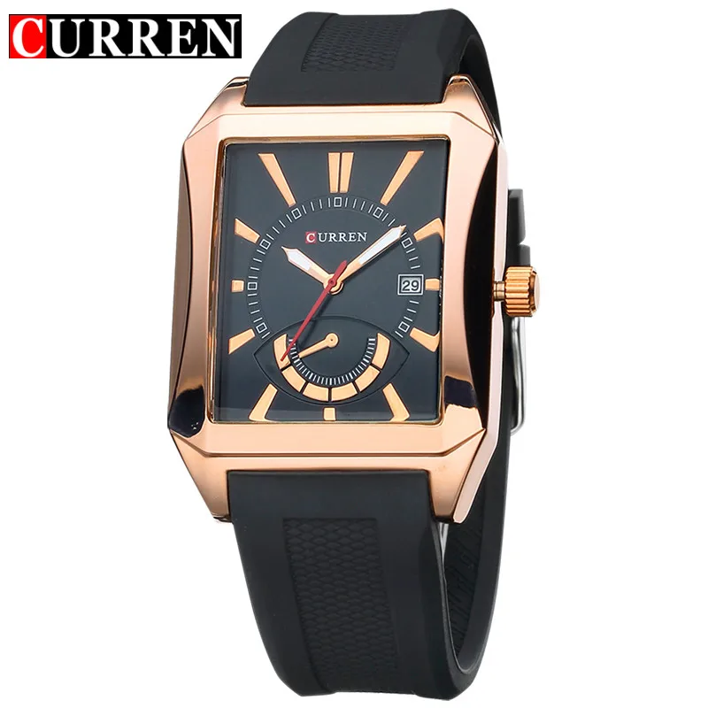 

New arrival fashion & casual men's square curren watch top brand luxury high quality relogio masculino