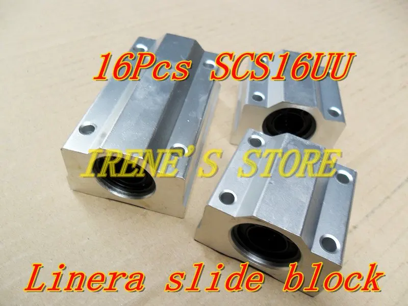 

Shop Promotions 16PCS / set SCS16UU Linear slide block for SCS16 Linear guide CNC XYZ
