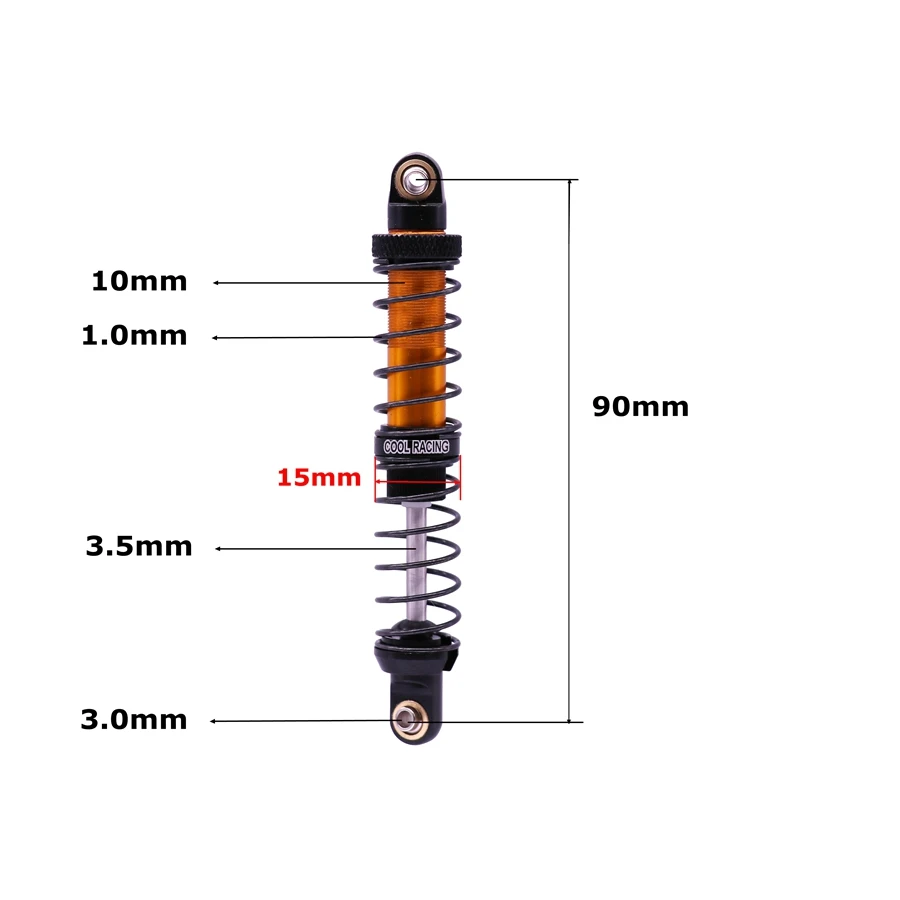 4 шт. Рок Гусеничный металлический амортизатор масляной Подвески 70 мм 80 мм 90 мм 100 мм 110 мм 120 мм для SCX10 D90 WRAITH TRX-4 90046 RC автомобилей