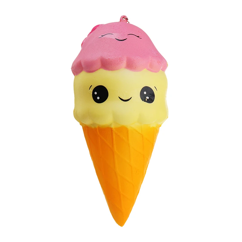 Jumbo сжимаемые игрушки, конус для мороженого, медленно поднимающийся мягкий крем, ароматизированный пакет, ремешок для телефона, детский подарок - Цвет: 1pcs Ice Cream Cone