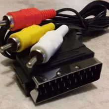 Высокое качество 1,5 м RGB Scart до 3 RCA аудио видео кабель для NES BUKIM