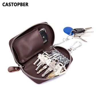 

Men Car Key Holder Housekeeper Wallets Male Split Leather Keys Case Key Chain Women Fashion Bags High Quality Famous Brand