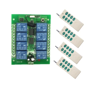 

DC 12V 24V 8 CH Channels 8CH RF Wireless Remote Control Switch receiver transmitter 8CH Relay 315/433 MHz
