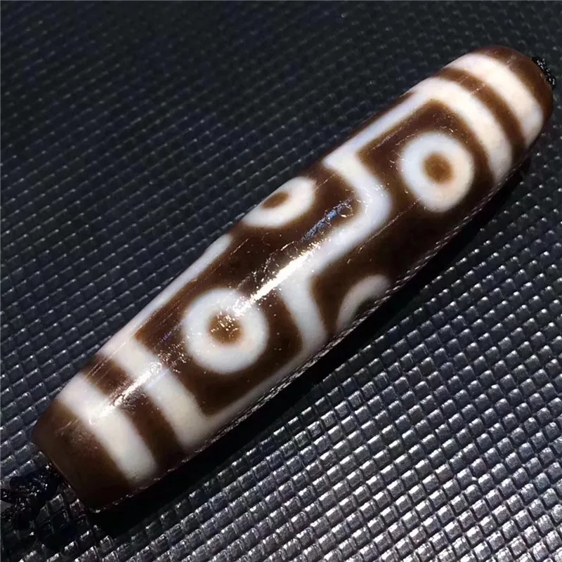 

190103-2 High Qaulity Magic Tibetan Cinnabar Agate Power TOTEM 9 dZi Bead Talisman 51*14mm Free Shipping