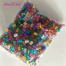 500 шт./лот регулируемые манжеты клип приблизительно 8 мм отверстие микро Кольца смешивания Цвет ужаса волосы Бусины