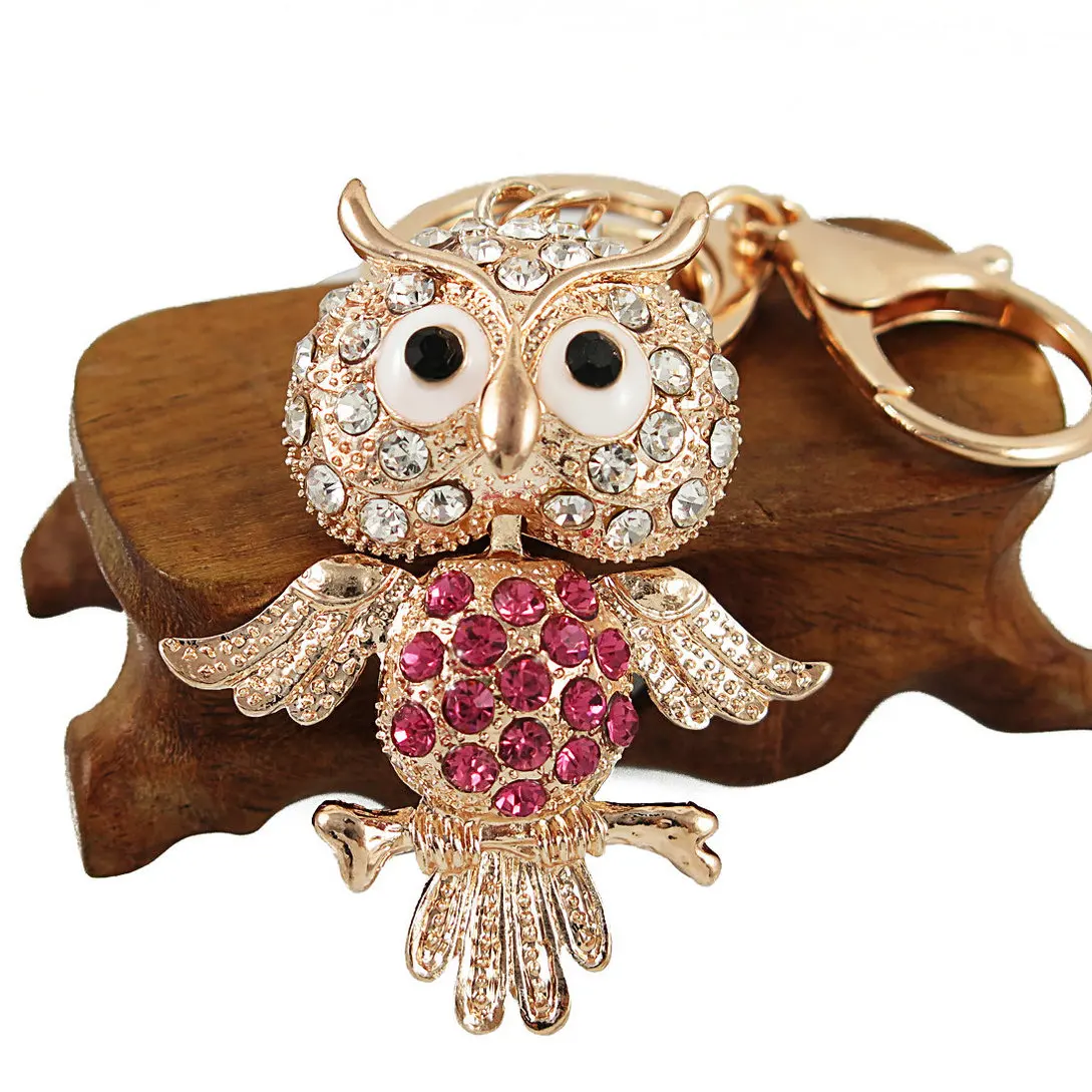 Sanyu Сова Rhinestone подвеска брелок для женщин сумка кулон шикарный стекло автомобиля