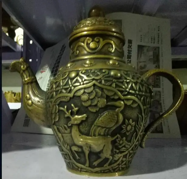 

Rare Antique Brass Teapot sculpture sculpture decoration free delivery