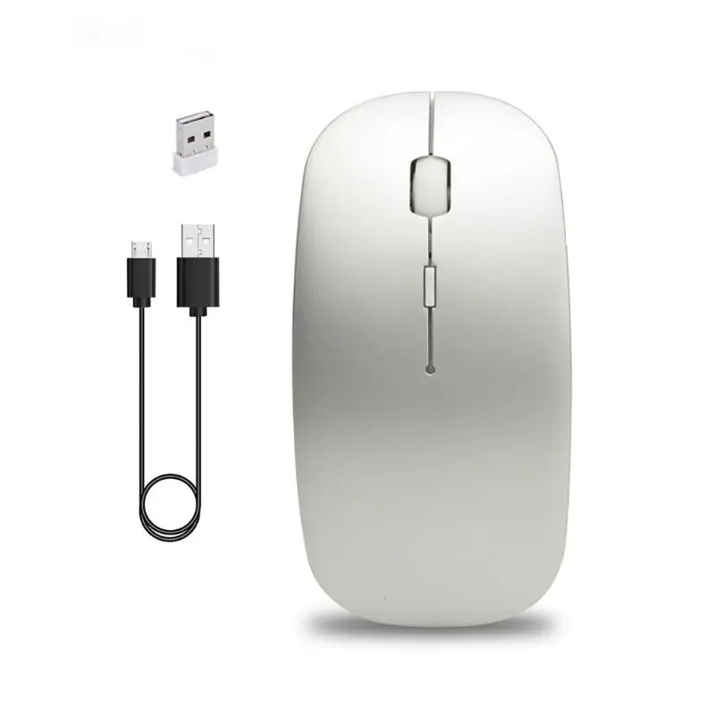 

Rechargeable Bluetooth Wireless 4.0 + 2.4G Dual Mode 2 In 1 Charging Mouse 1600 DPI Ergonomic Portable Optical Mice for PC Lapto